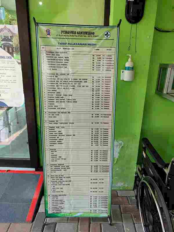JENIS LAYANAN DAN TARIF PUSKESMAS